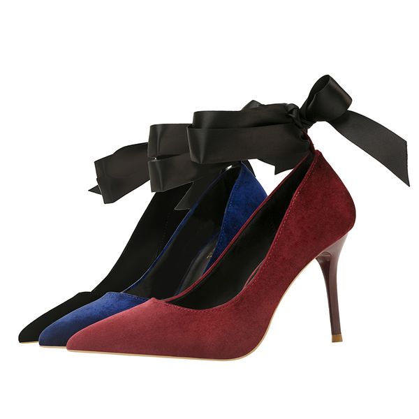 ready stock - shock retro fashion nightclub women's shoes with thin heels , discount