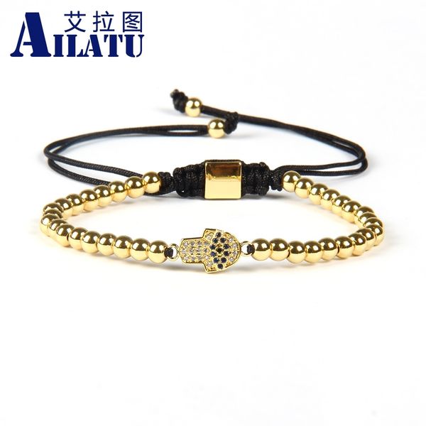 ailatu brand charm fatima hand hamsa cz braiding bracelets for women macrame bracelets, Golden;silver
ailatu brand charm fatima hand hamsa cz braiding bracelets for women macrame bracelets, Golden;silver