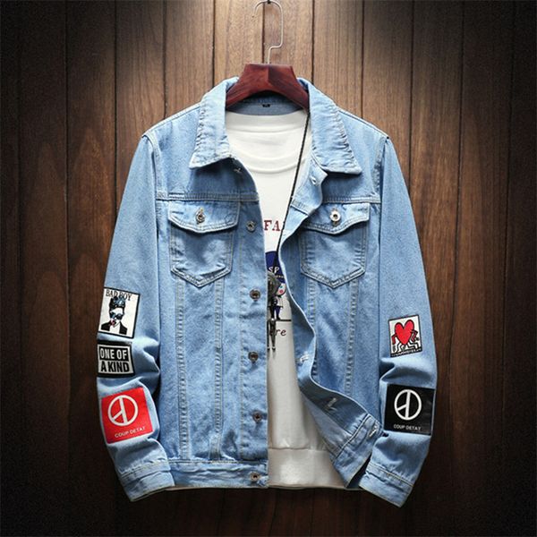 2019 fall winter mens denim jackets slim fit mens jeans jacket cotton outwear coat long sleeve print male clothing plue size 5xl, Black;brown
2019 fall winter mens denim jackets slim fit mens jeans jacket cotton outwear coat long sleeve print male clothing plue size 5xl, Black;brown