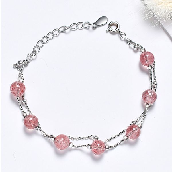 natural pink strawberry crystal bracelets double layer crystal beads bracelets for women pulsera valentine's day gift jewelry, Black
natural pink strawberry crystal bracelets double layer crystal beads bracelets for women pulsera valentine's day gift jewelry, Black