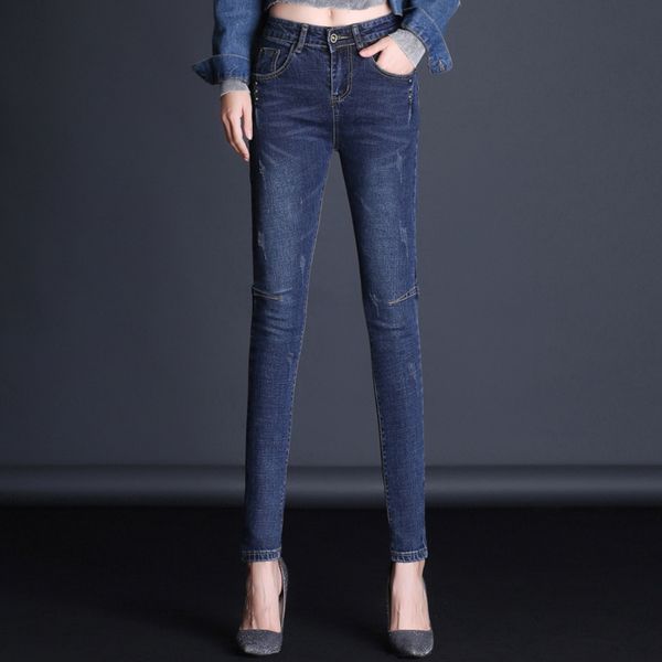 women fashion 2018 bleached woman jeans stretch vintage trousers women casual clothes, Blue
women fashion 2018 bleached woman jeans stretch vintage trousers women casual clothes, Blue