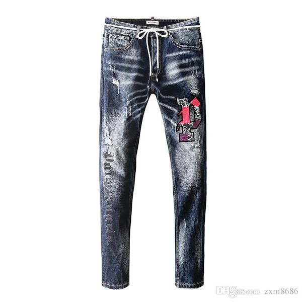 french style fashion men's jeans blue color skinny fit spliced ripped jeans high street destroyed biker men5
french style fashion men's jeans blue color skinny fit spliced ripped jeans high street destroyed biker men5