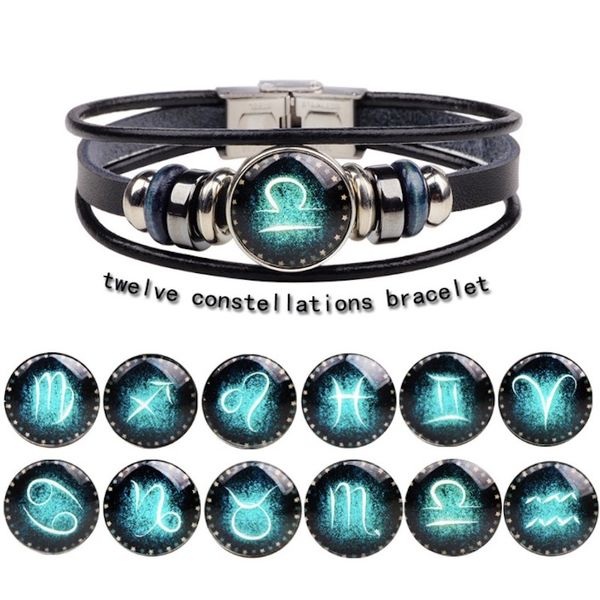 leather zodiac charms bracelet jewelry for men women diy 12 constellations handmade rope cortex punk beads bracelet with buckle clasps black, Golden;silver
leather zodiac charms bracelet jewelry for men women diy 12 constellations handmade rope cortex punk beads bracelet with buckle clasps black, Golden;silver