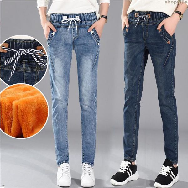 leisure elastic waist trousers thick girls plus size 5xl women winter jeans outerwear with velvet pants 200 pounds, Blue
leisure elastic waist trousers thick girls plus size 5xl women winter jeans outerwear with velvet pants 200 pounds, Blue