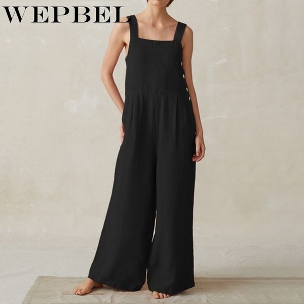 wepbel women's jumpsuits plus size linen overalls summer casual suspender wide leg pants rompers female button playsuits, Black;white
wepbel women's jumpsuits plus size linen overalls summer casual suspender wide leg pants rompers female button playsuits, Black;white