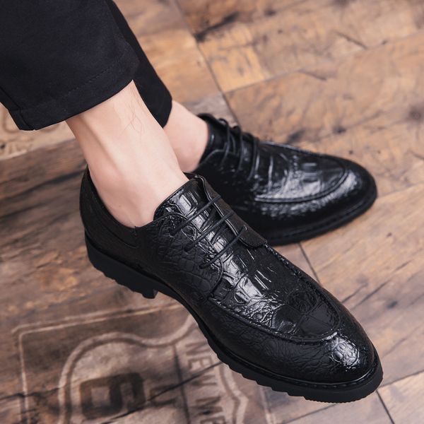men business dress shoes leather formal shoes fashion crocodile pattern men oxfords wedding lace up k3, Black
men business dress shoes leather formal shoes fashion crocodile pattern men oxfords wedding lace up k3, Black