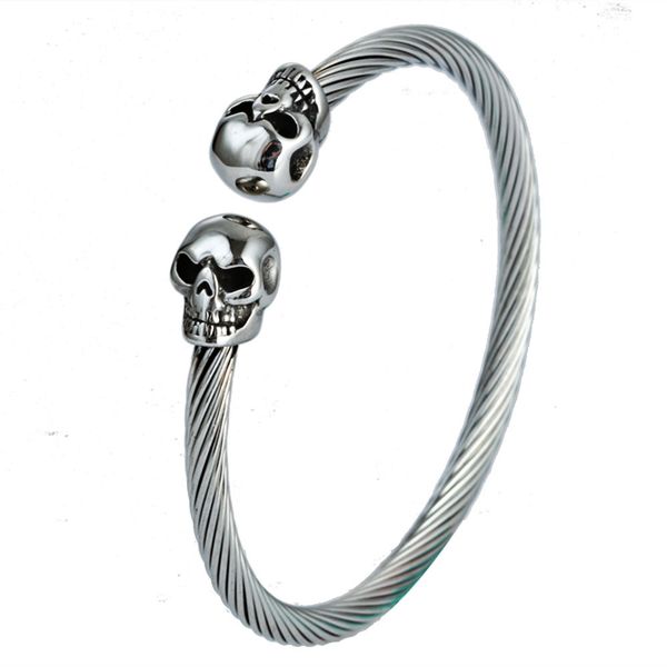new style accessories stainless steel weave skull necklace leather bracelet retro titanium steel bracelets shiny side skull leat, Silver
new style accessories stainless steel weave skull necklace leather bracelet retro titanium steel bracelets shiny side skull leat, Silver