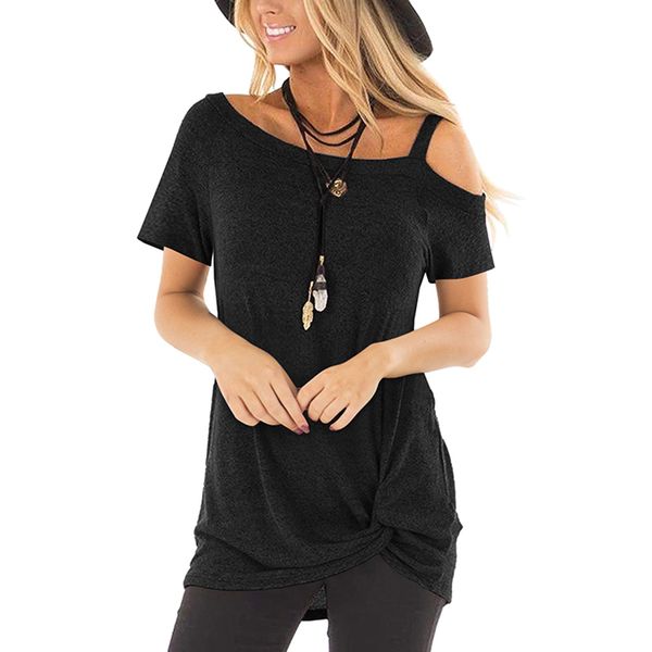women t-shirt short sleeve crew neck off the shoulder causal blouse chemise femme transparent loose womens top, White
women t-shirt short sleeve crew neck off the shoulder causal blouse chemise femme transparent loose womens top, White