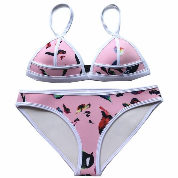 2020 new split printed small fresh swimsuit ladies bikini suit ladies sling swimsuit suit, White;black
2020 new split printed small fresh swimsuit ladies bikini suit ladies sling swimsuit suit, White;black