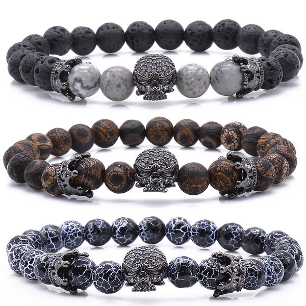 new design of stone bracelet men women popular micro pave cz stone bracelet beads skull skull crown male zircon bracelet bracelets, Black
new design of stone bracelet men women popular micro pave cz stone bracelet beads skull skull crown male zircon bracelet bracelets, Black