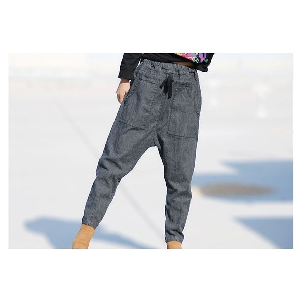 original design big pocket jeans women personalized sand wash vintage and large size harem pants female all matched casual jeans, Blue
original design big pocket jeans women personalized sand wash vintage and large size harem pants female all matched casual jeans, Blue