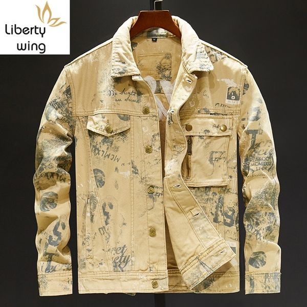 camouflage irregular printed mens embroidery denim jackets autumn korean plus size fashion casual slim fit male vintage coats, Black;brown
camouflage irregular printed mens embroidery denim jackets autumn korean plus size fashion casual slim fit male vintage coats, Black;brown