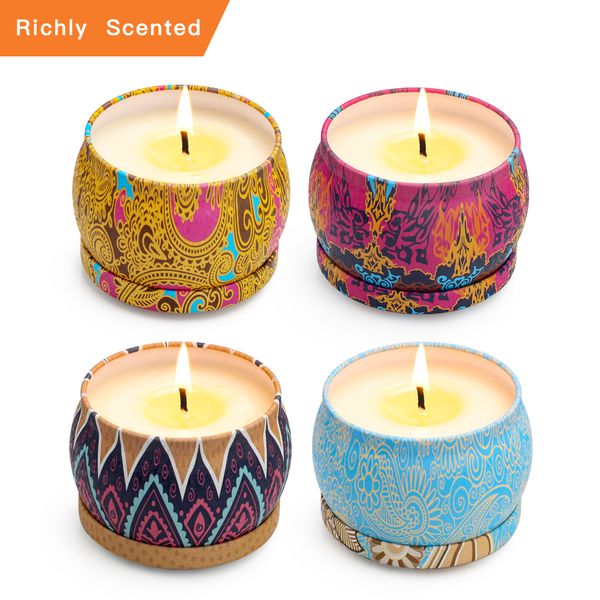 4pcs/set scented candles cup natural soy wax aromatherapy candles with tin box package birthday party wedding decoration
4pcs/set scented candles cup natural soy wax aromatherapy candles with tin box package birthday party wedding decoration
