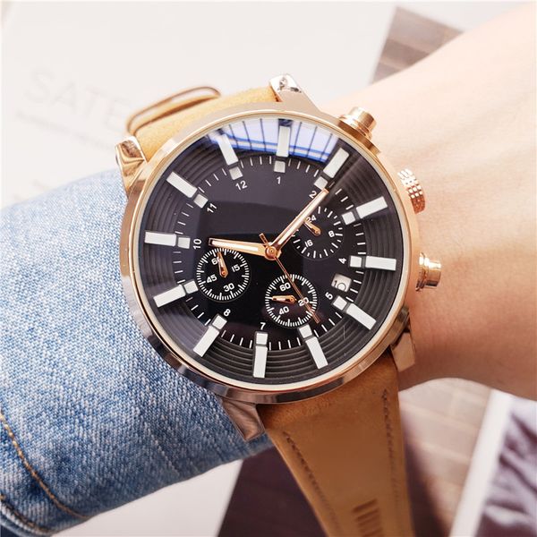 montre homme brand mens watches luxury dress sports watch fashion black dial calendar brown leather master male clock chronographe, Slivery;brown
montre homme brand mens watches luxury dress sports watch fashion black dial calendar brown leather master male clock chronographe, Slivery;brown
