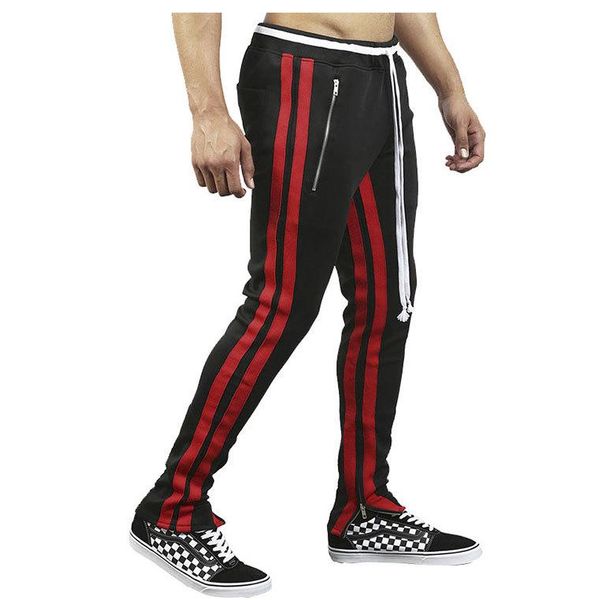 2019 ss mens designer striped joggers fashion zipper skateboard hiphop clothing pencil pants, Black
2019 ss mens designer striped joggers fashion zipper skateboard hiphop clothing pencil pants, Black