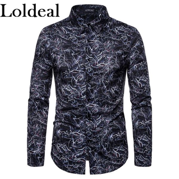 loldeal men printed shirt slim long sleeve fashion casual lapel comfort, White;black
loldeal men printed shirt slim long sleeve fashion casual lapel comfort, White;black