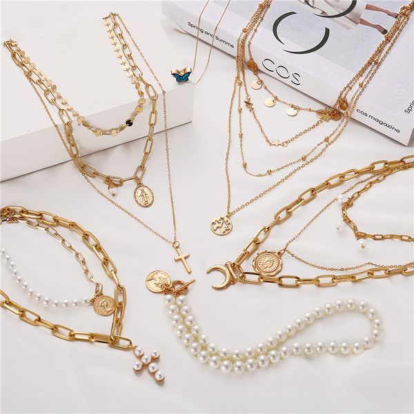 if you bohemia gold portrait fashion moon pearl pendant necklaces for women vintage muklltilayer coin long necklace 2020 jewelry, Silver
if you bohemia gold portrait fashion moon pearl pendant necklaces for women vintage muklltilayer coin long necklace 2020 jewelry, Silver