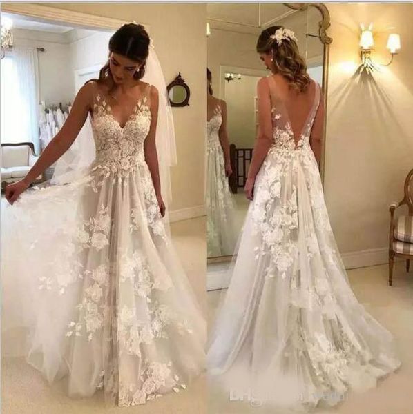 princess v-neck a-line wedding dresses appliques beaded zipper back a line backless custom made robe de soriee wedding gowns, White
princess v-neck a-line wedding dresses appliques beaded zipper back a line backless custom made robe de soriee wedding gowns, White