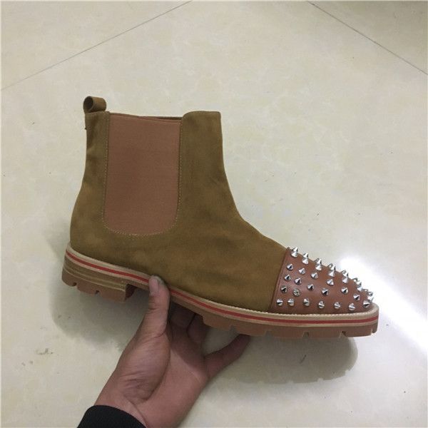 2019 new style red bottom men boot spikes sneaker suede leather red sole men shoes Motorcycle ankle boot for men 39-46
2019 new style red bottom men boot spikes sneaker suede leather red sole men shoes Motorcycle ankle boot for men 39-46