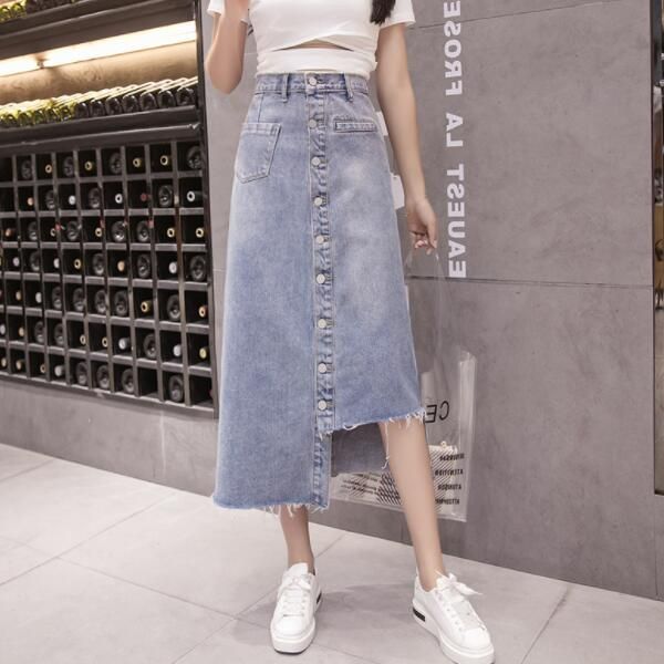 high waist denim skirts women summer asymmetrical jeans skirt plus size long skirts faldas mujer dv806, Black
high waist denim skirts women summer asymmetrical jeans skirt plus size long skirts faldas mujer dv806, Black