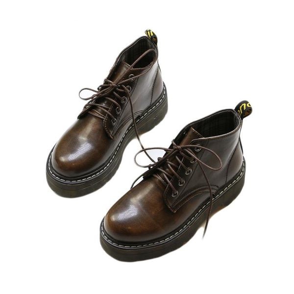 lady's lace up casual martin boots womens ankle boots black