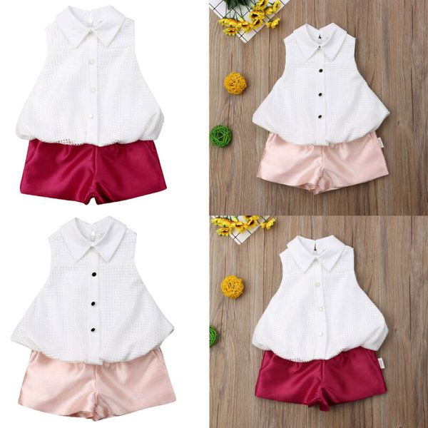2pcs toddler kid baby girl clothes solid sleeveless lapel ruffle t shirt shorts summer fashion casual outfits sets, White
2pcs toddler kid baby girl clothes solid sleeveless lapel ruffle t shirt shorts summer fashion casual outfits sets, White