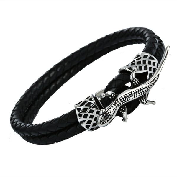 europe and america new style animal stainless steel weave leather bracelet retro punk men and women titanium steel bracelets coo, Silver
europe and america new style animal stainless steel weave leather bracelet retro punk men and women titanium steel bracelets coo, Silver