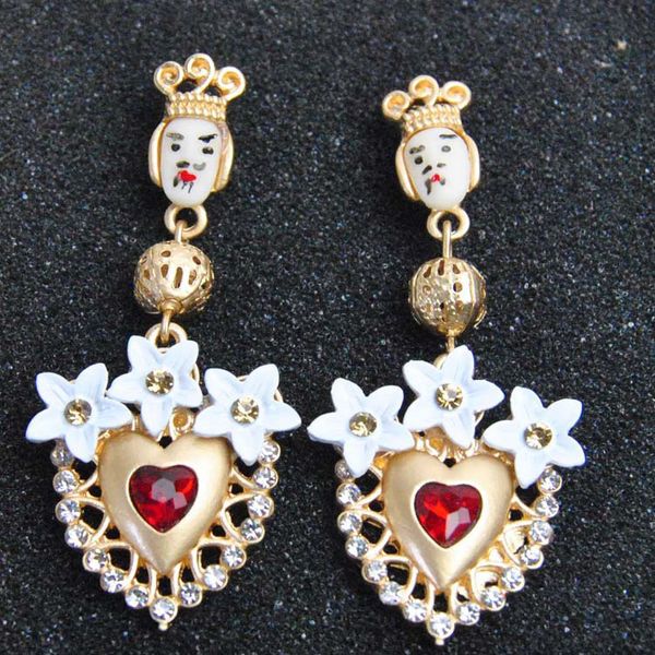 vintage baroque earring female earrings for women floral king head and red heart sicilian long earring jewelry pendientes, Silver
vintage baroque earring female earrings for women floral king head and red heart sicilian long earring jewelry pendientes, Silver