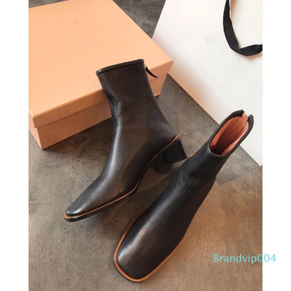 new 2019 acn studios square toes super soft ladies designer lambskin women's simple basic boots, Black
new 2019 acn studios square toes super soft ladies designer lambskin women's simple basic boots, Black