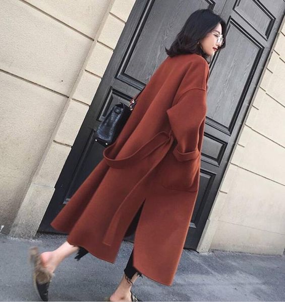 women's wool & blends 2021 autumn and winter woolen coat female long section wild loose large size was thin thick tide, Black
women's wool & blends 2021 autumn and winter woolen coat female long section wild loose large size was thin thick tide, Black