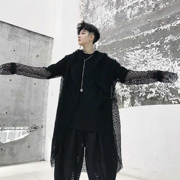 men's casual shirts men mesh hollow hooded trench coat male streetwear hip hop punk gothic long cardigan cloak jacket robe summer windb, White;black
men's casual shirts men mesh hollow hooded trench coat male streetwear hip hop punk gothic long cardigan cloak jacket robe summer windb, White;black