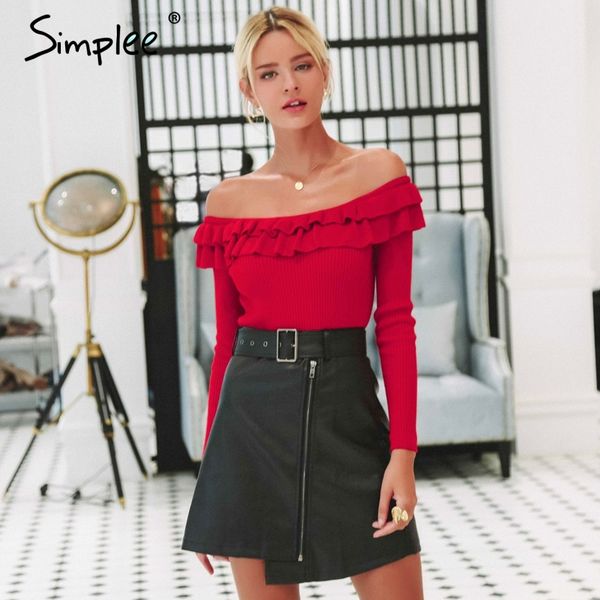 simplee sexy с плеча женский свитер элегантный оборками с длинным рукавом осень-зима пуловер толстый женский джемпер уличная одежда 2018, White;black
simplee sexy с плеча женский свитер элегантный оборками с длинным рукавом осень-зима пуловер толстый женский джемпер уличная одежда 2018, White;black