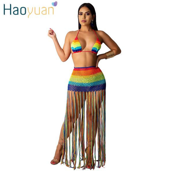 haoyuan 2 piece set women rainbow crop maxi skirt two piece swim suit matching set club beach outfits festival clothing, White
haoyuan 2 piece set women rainbow crop maxi skirt two piece swim suit matching set club beach outfits festival clothing, White