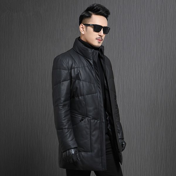 men's leather & faux genuine jacket winter men clothes 2021 vintage down long sheepskin coat plus size 4xl erkek mont 8176, Black
men's leather & faux genuine jacket winter men clothes 2021 vintage down long sheepskin coat plus size 4xl erkek mont 8176, Black