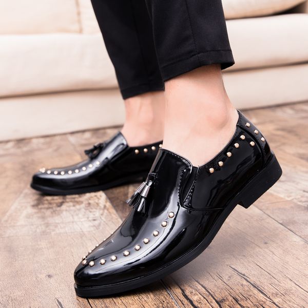 men penny loafers patent leather moccasins burgundy driving shoes men leather loafers outdoor tassel club party shoes a4, Black
men penny loafers patent leather moccasins burgundy driving shoes men leather loafers outdoor tassel club party shoes a4, Black