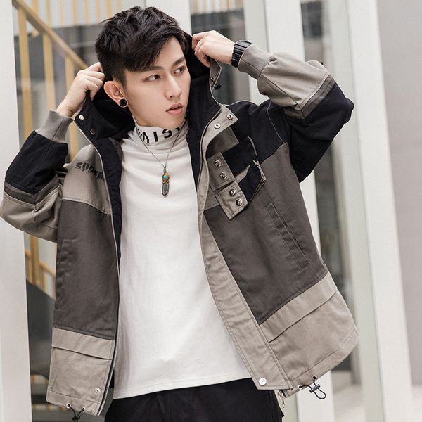 men bomber jacket for hooded windbreaker jacket autumn 2019 casual vintage color block loose track hoodie coats, Black;brown
men bomber jacket for hooded windbreaker jacket autumn 2019 casual vintage color block loose track hoodie coats, Black;brown