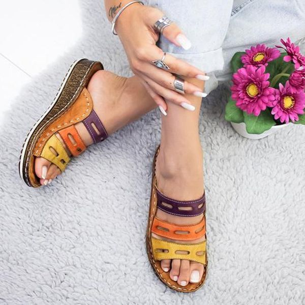 summer women slippers rome retro three-color casual shoes thick bottom wedge open toe sandals beach slip on slides female, Black
summer women slippers rome retro three-color casual shoes thick bottom wedge open toe sandals beach slip on slides female, Black