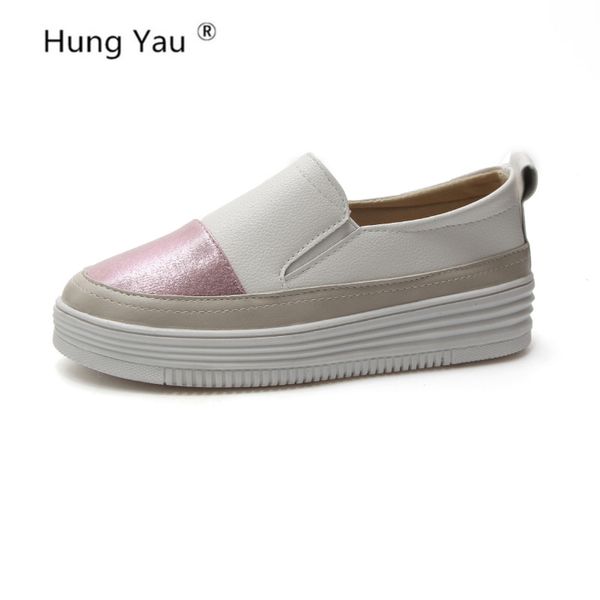 round toe platform loafers casual flats lace up woman autumn creepers women flats white leather white shoes sneakers size 35-39, Black
round toe platform loafers casual flats lace up woman autumn creepers women flats white leather white shoes sneakers size 35-39, Black