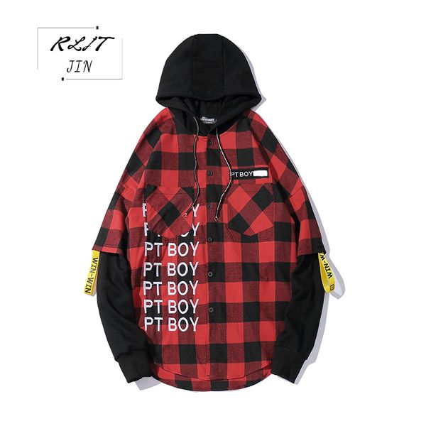 men's casual shirts rljt.jin 2021 winter thick fashionable streamers of clothing hip hop street man plaid hooded shirt, White;black
men's casual shirts rljt.jin 2021 winter thick fashionable streamers of clothing hip hop street man plaid hooded shirt, White;black
