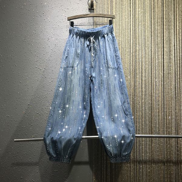 2020 summer autumn color drill beads loose jeans denim pants woman new nine-point denim trousers pants students nancylim, Blue
2020 summer autumn color drill beads loose jeans denim pants woman new nine-point denim trousers pants students nancylim, Blue