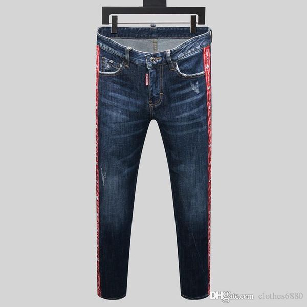 2020 мужские проблемные синие узкие джинсы модный дизайнер slim fit промытые мотоциклетные джинсовые брюки обшитые панелями хип хоп мужская, Blue
2020 мужские проблемные синие узкие джинсы модный дизайнер slim fit промытые мотоциклетные джинсовые брюки обшитые панелями хип хоп мужская, Blue