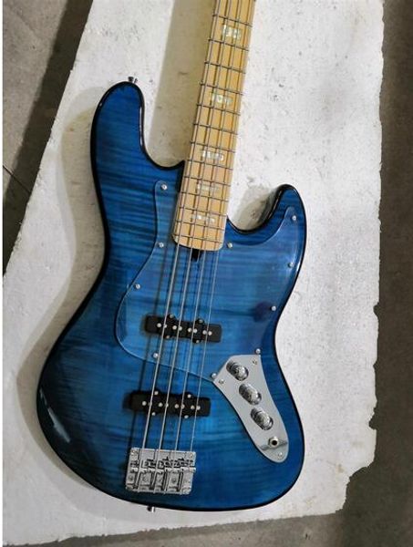 electric bass guitar jazz bass 4 strings dark blue color tiger flamed maple on customized availablebs-26
electric bass guitar jazz bass 4 strings dark blue color tiger flamed maple on customized availablebs-26
