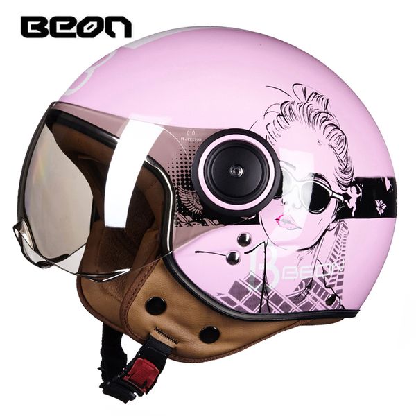 new arrival beon motorcycle helmet women's vintage scooter open face helmet retro e-bike 3/4 ece approved moto casco
new arrival beon motorcycle helmet women's vintage scooter open face helmet retro e-bike 3/4 ece approved moto casco