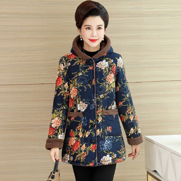 2019 new mother autumn winter coat cotton jacket middle old aged women's cotton clothing large size hooded coats outerwear xa278, Black
2019 new mother autumn winter coat cotton jacket middle old aged women's cotton clothing large size hooded coats outerwear xa278, Black