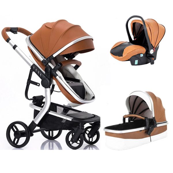 luxurious baby stroller 3 in 1 portable baby carriage quick fold pu leather aluminum frame high landscape newborn stroller
luxurious baby stroller 3 in 1 portable baby carriage quick fold pu leather aluminum frame high landscape newborn stroller