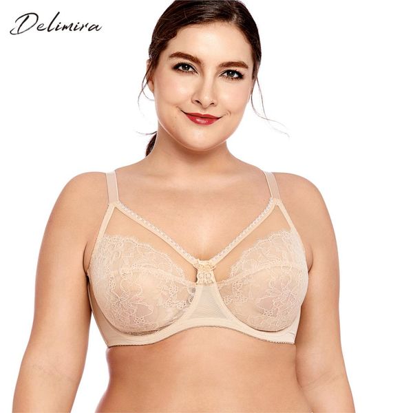 delimira women's sheer lace unlined full cup underwire bra full figure plus size bra, Red;black
delimira women's sheer lace unlined full cup underwire bra full figure plus size bra, Red;black
