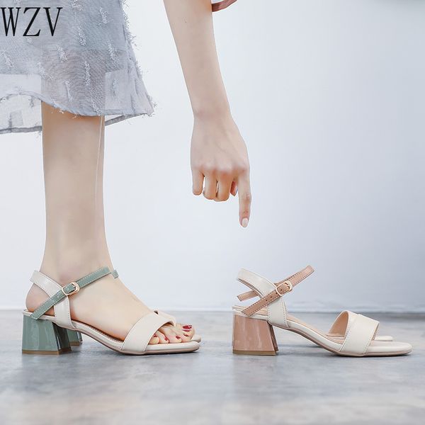 summer 2020 high sandals female pump new fashion buckle strap soft synthetic leather thick heel solid party women pumps shoes, Black
summer 2020 high sandals female pump new fashion buckle strap soft synthetic leather thick heel solid party women pumps shoes, Black