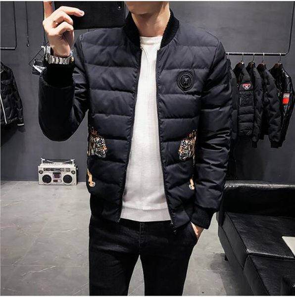 men's korean version of the new boutique special personality handsome fashion lightweight printing fashion leisure winter down jacket, Black
men's korean version of the new boutique special personality handsome fashion lightweight printing fashion leisure winter down jacket, Black