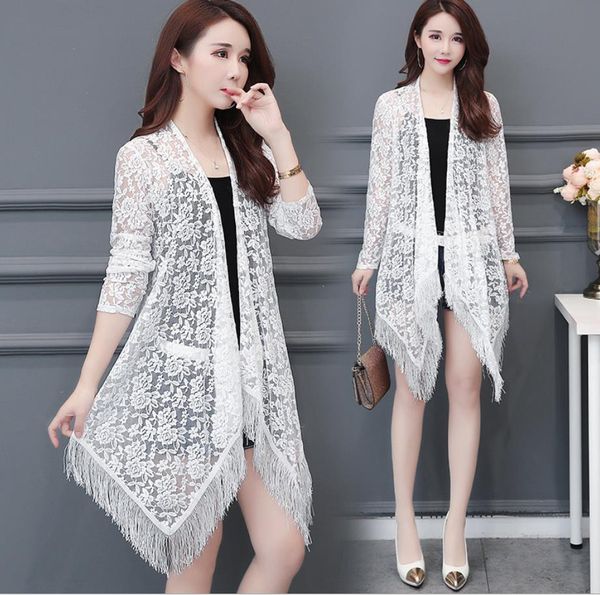 2019 summer cardigan coat fashion irregular shawl coat fashion fringed lace cardigan sun protection clothing 192019, White
2019 summer cardigan coat fashion irregular shawl coat fashion fringed lace cardigan sun protection clothing 192019, White