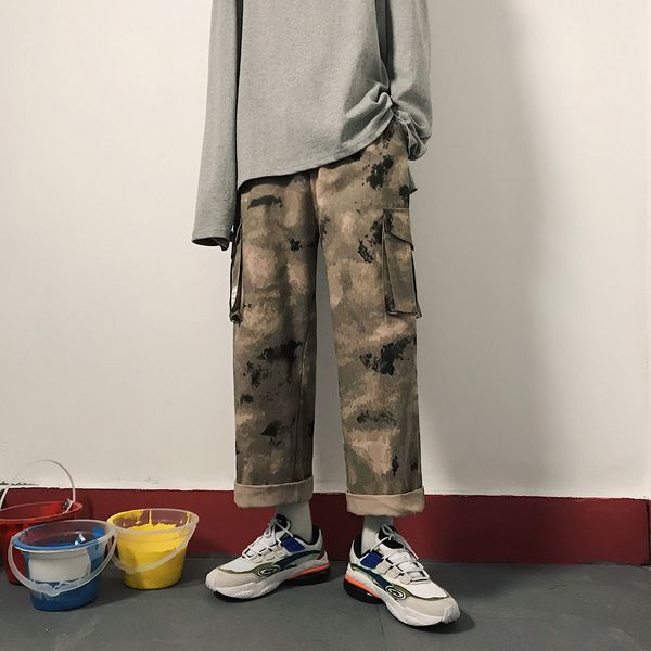 2019 men's camouflage printing wide leg pants cotton casual pants male tide pocket leisure trousers hip hop joggers sweatpants, Black
2019 men's camouflage printing wide leg pants cotton casual pants male tide pocket leisure trousers hip hop joggers sweatpants, Black